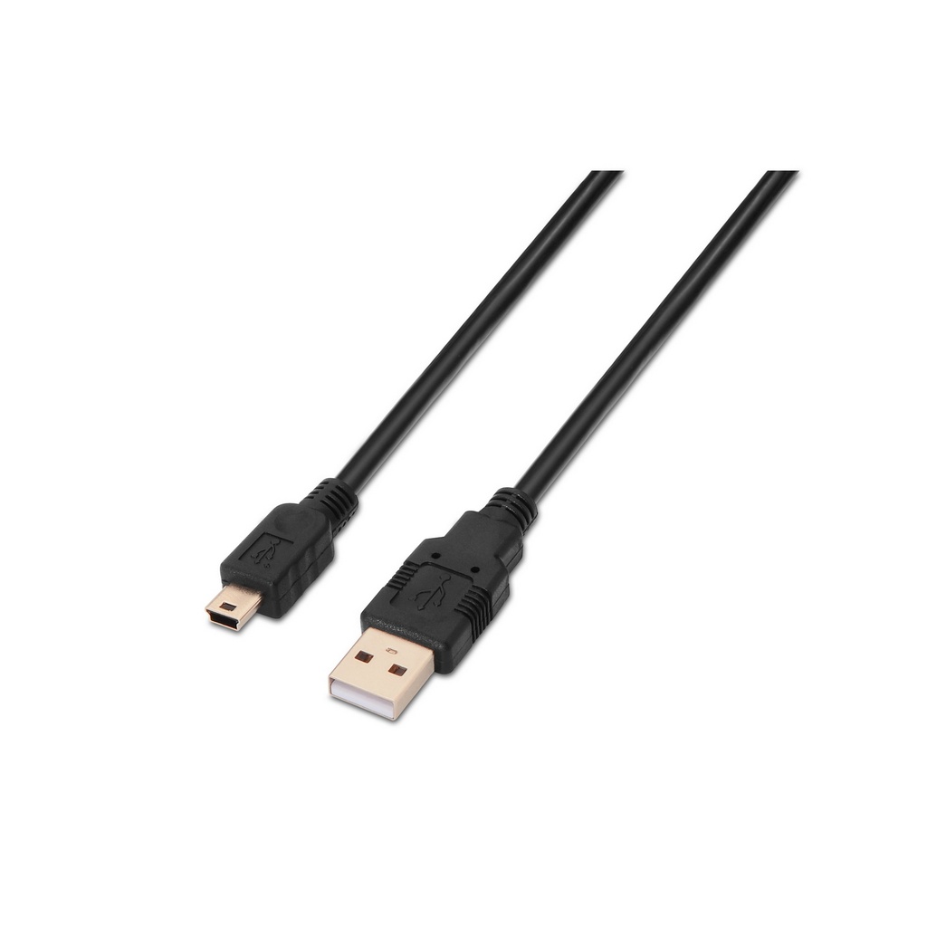 AISENS - CABLE USB 2.0, TIPO A/M-MINI B/M, NEGRO, 0.5M (Ref.A101-0023)