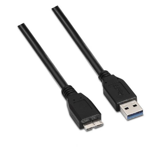 AISENS - CABLE USB 3.0, TIPO A/M-MICRO B/M, NEGRO, 1.0M (Ref.A105-0043)