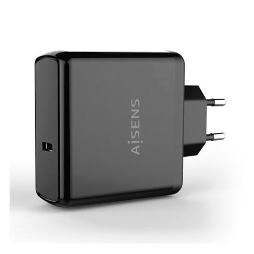 AISENS - CARGADOR PD3.0 QC3.0 1XUSB-C 60W BLACK (Ref.ASCH-1PD60-BK)