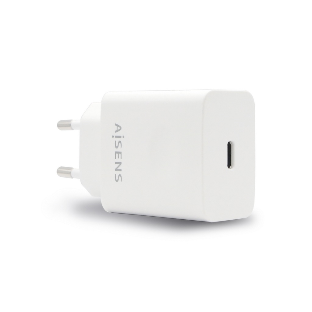 AISENS - CARGADOR USB-C PD3.0 1 PUERTO 1xUSB-C 20W, BLANCO (Ref.ASCH-1PD20-W)