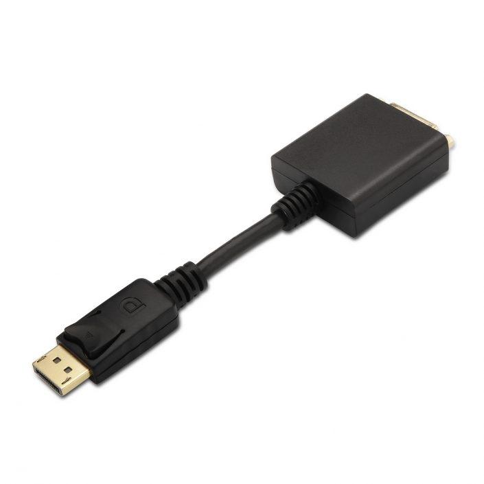 AISENS - CONVERSOR DISPLAYPORT A DVI SINGLE LINK, DP/M-DVI/H, NEGRO, 15CM (Ref.A125-0133)