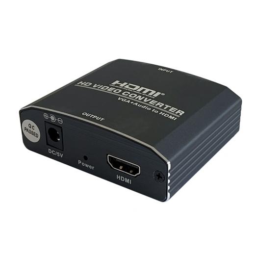 AISENS - CONVERSOR SVGA+AUDIO A HDMI CON ALIMENTACIÓN, SVGA/H+JACK 3.5/H-HDMI A/H, NEGRO (Ref.A115-0386)