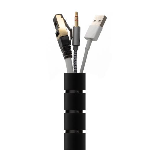 AISENS - Organizador de cable en espiral D.=25mm, negro, 2.0m (Ref.A151-0604)