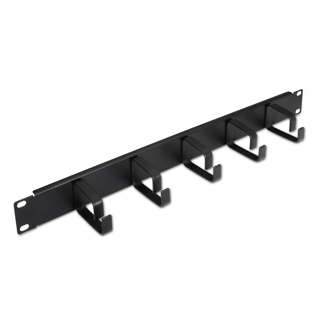 AISENS - Organizador de Cables Metalico con 5 anillos, 19 1U, Negro (Ref.A141-0309)