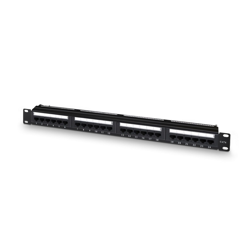 AISENS - PANEL DE PARCHEO DE 24 PUERTOS RJ45 CAT6 UTP 191U DUAL IDC CON GESTION DE CABLES NEG (Ref.A141-0509)