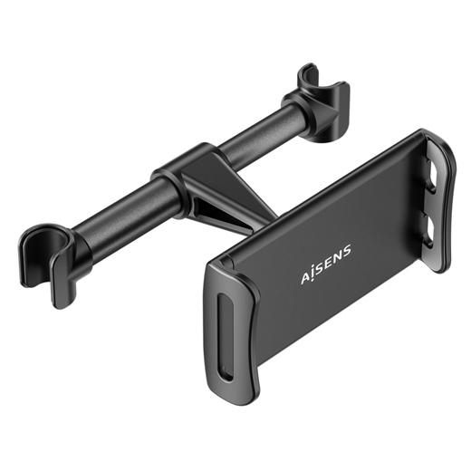 AISENS - SOPORTE COCHE AJUSTABLE (1 PIVOTE) PARA REPOSACABEZAS PARA TELEFONO / TABLET, NEGRO (Ref.MSC1P-107)