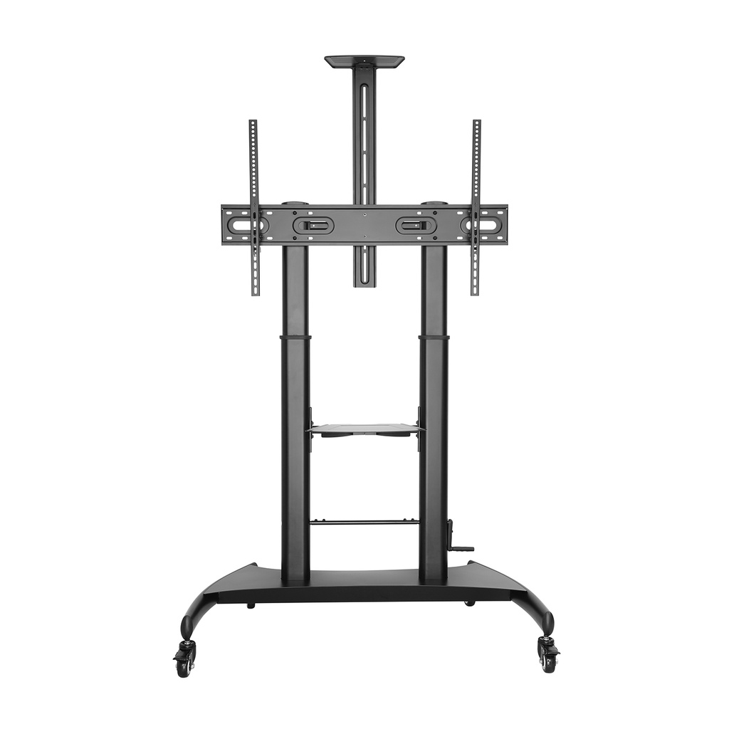 AISENS - SOPORTE DE SUELO ECO CON RUEDAS Y MANIVELA, BANDEJA PARA DVD Y SOPORTE DE CAMARA PARA MONIT (Ref.47798)