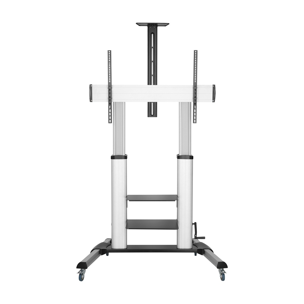 AISENS - SOPORTE DE SUELO PRO CON RUEDAS Y MANIVELA, BANDEJAS PARA DVD Y SOPORTE DE CAMARA PARA MONI (Ref.47799)
