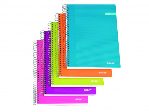 ANCOR - CUADERNO TAPA FORRADA A5 CUADROS 5X5 120 HOJAS 70G SURTIDO MODA CLASSIC STRIPES (Ref.040098)