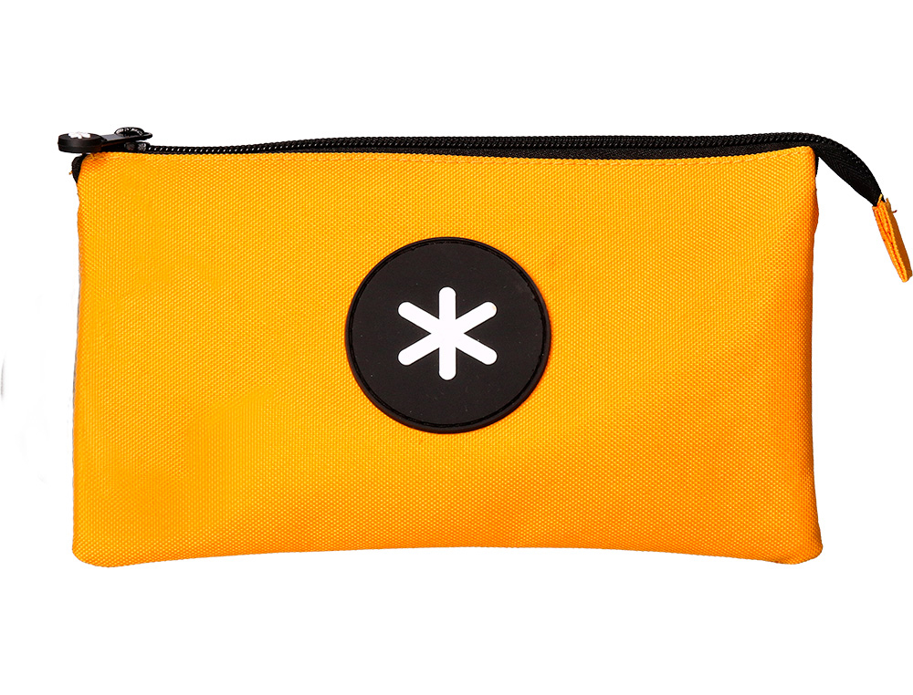 ANTARTIK - BOLSO ESCOLAR PORTATODO TRIPLE CREMALLERA COLOR MOSTAZA 220X30X120 MM (Ref.TK33)