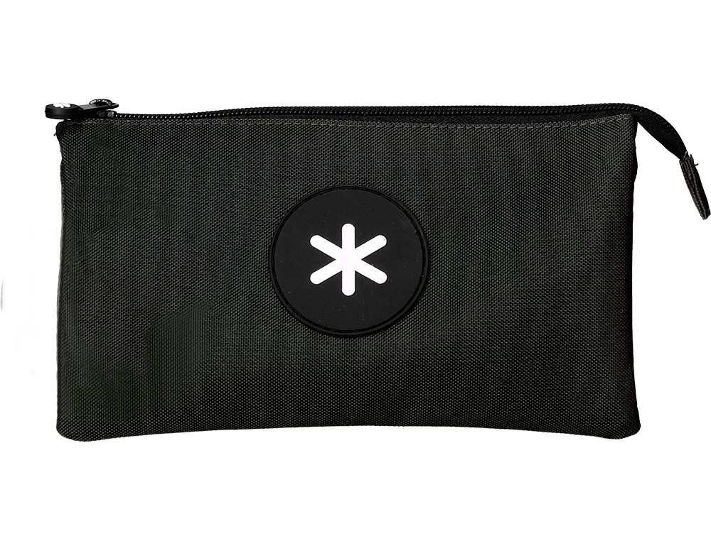ANTARTIK - BOLSO ESCOLAR PORTATODO TRIPLE CREMALLERA COLOR NEGRO 220X30X120 MM (Ref.TK31)