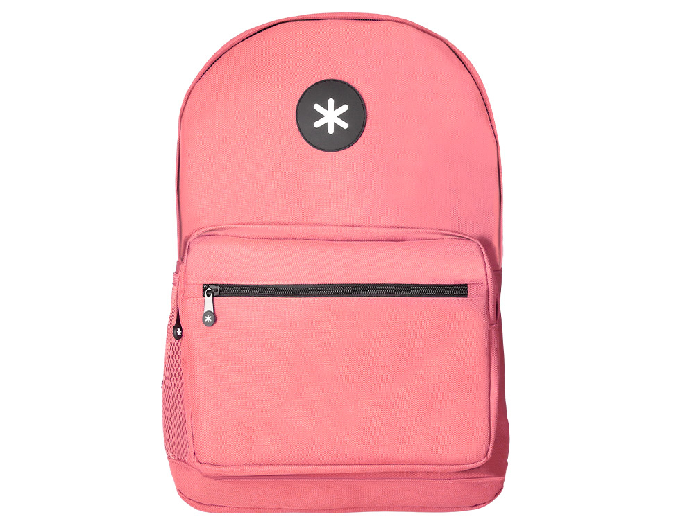 ANTARTIK - CARTERA MOCHILA CON ASA Y BOLSILLO FRONTAL CONCREMALLERA COLOR CORAL 320X140X430 MM (Ref.TK24)