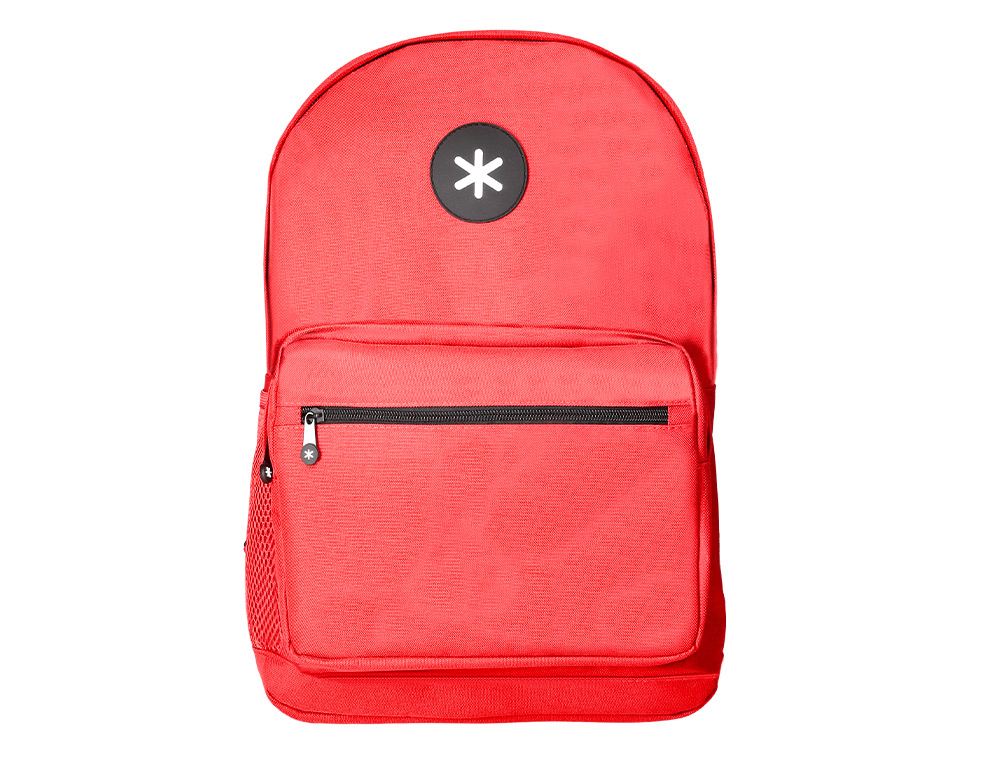 ANTARTIK - CARTERA MOCHILA CON ASA Y BOLSILLO FRONTAL CONCREMALLERA COLOR ROJO 320X140X430 MM (Ref.TK40)