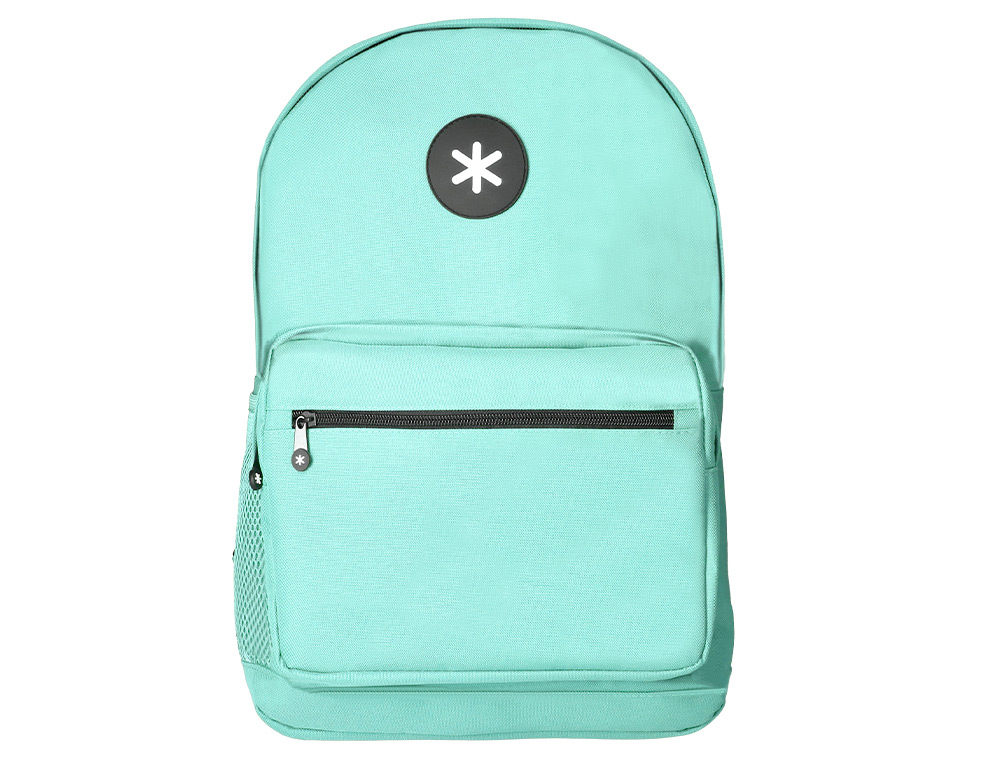 ANTARTIK - CARTERA MOCHILA CON ASA Y BOLSILLO FRONTAL CONCREMALLERA COLOR VERDE MENTA 320X140X430 MM (Ref.TK23)