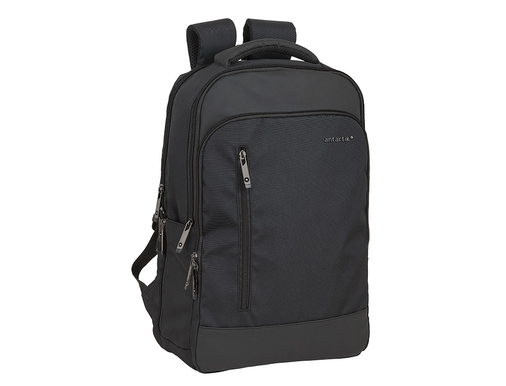 ANTARTIK - MOCHILA PARA PORTATIL 15,6" NEGRA 1 ASA 3 BOLSILLOS EXTERIORES ADAPTABLE A MALETA290X440X150 MM (Ref.TK43)