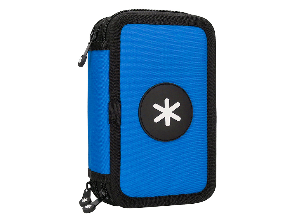 ANTARTIK - PLUMIER ESCOLAR TRIPLE COLOR AZUL 36 PIEZAS (Ref.TK74)