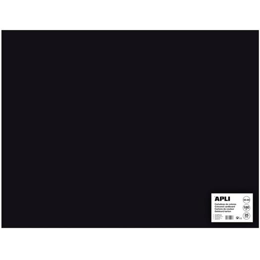APLI - CARTULINA 170G 50X65CM NEGRO -25 HOJAS- (Ref.14279)