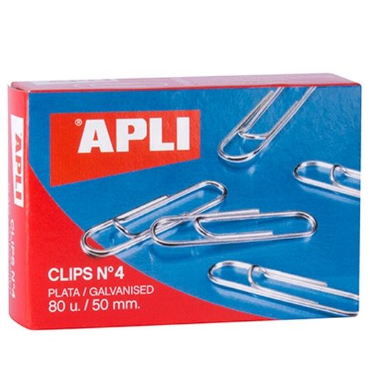 APLI - CLIPS PLATEADOS Nº 4 - 50MM CAJA DE 80unid (Ref.11716)
