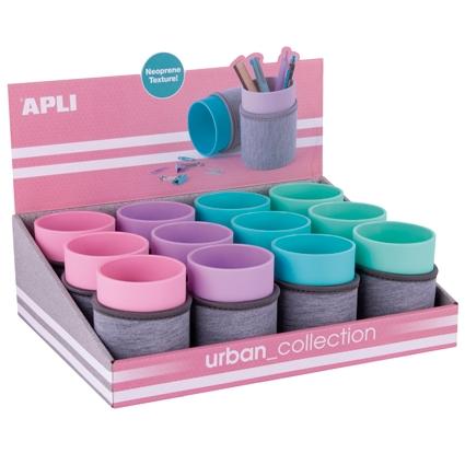 APLI - CUBILETE DE NEOPRENO URBAN COLLECTION EXPOSITOR DE 12 C/SURTIDOS (Ref.19194)