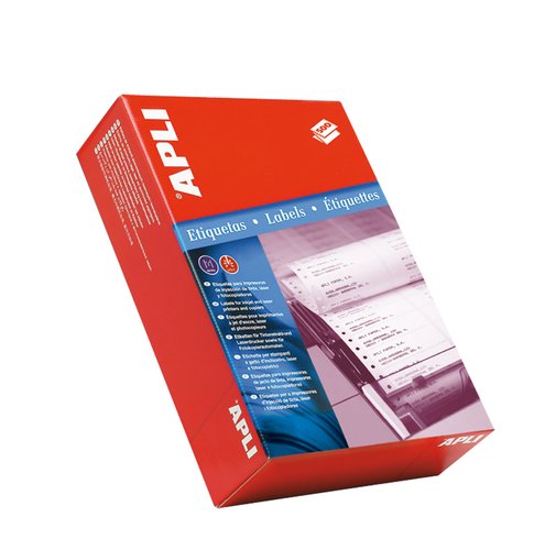 APLI - ETIQUETAS ADH.IMPR.CONTINUO CAJA 500h SALIDA 1 BLANCAS 134,6x99,4 mm 1.500 uds.() (Ref.10172)
