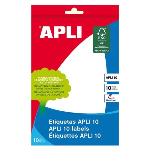 APLI - ETIQUETAS ADH.MANUALES BOLSA BLANCAS 10h C.ROMOS 105x149 mm 10 uds.(0) (Ref.1662)