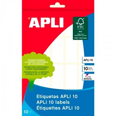 APLI - ETIQUETAS ADH.MANUALES BOLSA BLANCAS 10h C.ROMOS 19x40 mm 200 uds.(0) (Ref.1641)