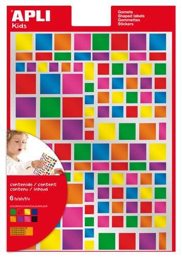APLI - GOMETS BOLSA PERMANENTES 6h CUADRADOS MULTICOLOR 7 col.surt.(METALIZADOS) 756 uds. () (Ref.13530)