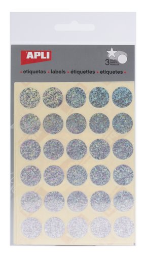 APLI - GOMETS METALIZADOS BOLSA 3h CIRCULO Ø 20 mm HOLOGRAFICO 90 uds. () (Ref.11810)