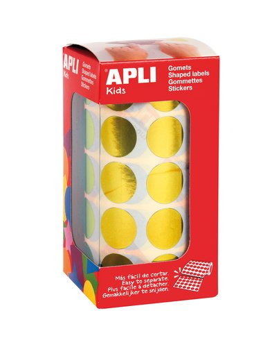 APLI - GOMETS METALIZADOS ROLLO 59h CIRCULO Ø 20 mm AMARILLO 1.770 uds. () (Ref.12047)
