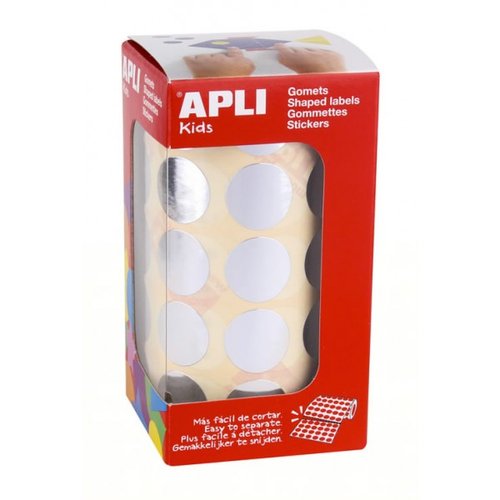 APLI - GOMETS METALIZADOS ROLLO 59h CIRCULO Ø 20 mm PLATA 1.770 uds. () (Ref.11633)