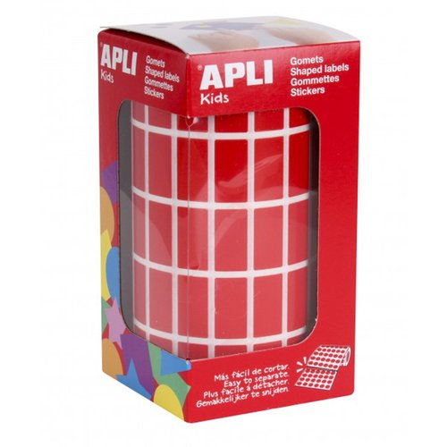 APLI - GOMETS ROLLO 59h RECTANGULO 20x10 mm ROJO 3.540 uds. (0) (Ref.4885)