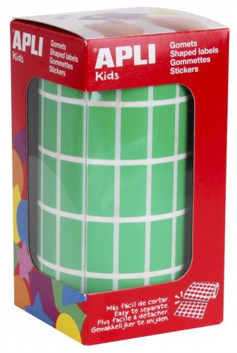 APLI - GOMETS ROLLO 59h RECTANGULO 20x10 mm VERDE 3.540 uds. (0) (Ref.4886)