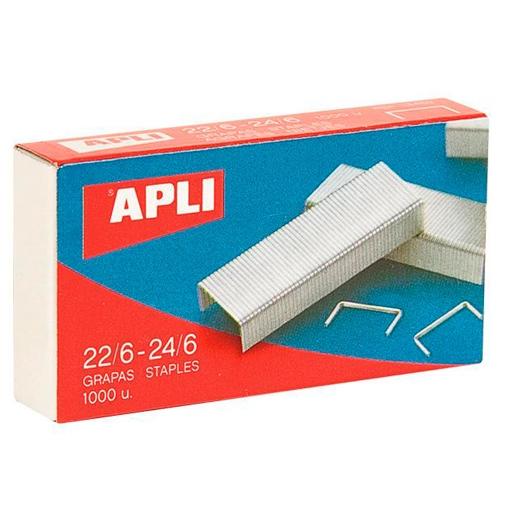 APLI - GRAPAS 22/6 - 24/6 GALVANIZADAS -CAJA DE 1000 -10U- (Ref.13469)