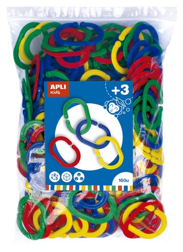 APLI - JUEGO EDUCATIVO KIDS ANILLAS ENGARZABLES BOLSA DE 160 UD. (Ref.17486)