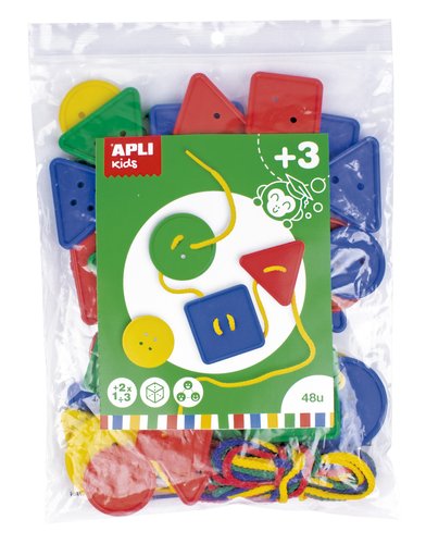 APLI - JUEGO EDUCATIVO KIDS BOTONES ENSARTABLES BOLSA DE 48 UD. (Ref.17492)