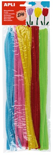 APLI - LIMPIA PIPAS VARILLA COLORES NEÒN SURTIDOS 30 cm. BOLSA de 50 (Ref.13270)