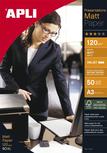 APLI - P.INKJET MATE A3 120g 50h (Ref.4462)