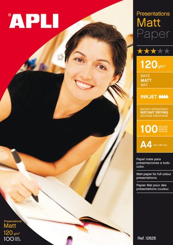 APLI - PAPEL A4 MATE 120g 100h INKJET (Ref.12626)