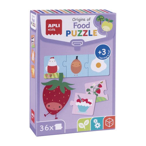 APLI - PUZZLE EDUCATIVO KIDS 36 PIEZAS EL ORIGEN DE LOS ALIMENTOS (Ref.14360)