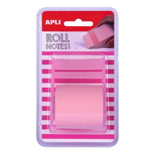 APLI - ROLLO DISPENSADOR DE NOTA ADHESIVA 50 MM X 8 M COLOR ROSA PASTEL (Ref.18192)