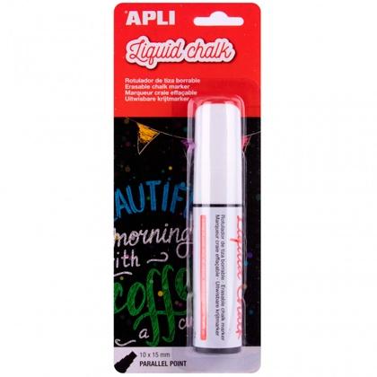 APLI - ROTULADOR TIZA LÍQUIDA PUNTA PARALELA 10X15MM BLANCO (Ref.13960)