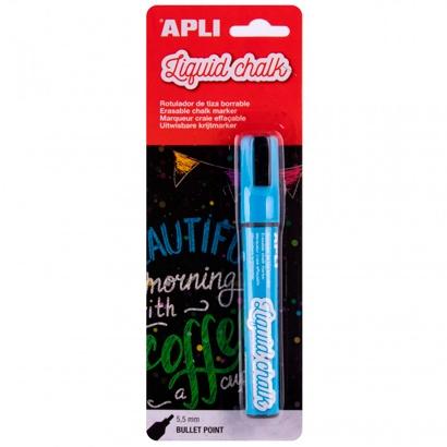 APLI - ROTULADOR TIZA LÍQUIDA PUNTA REDONDA 5,5MM AZUL (Ref.13955)