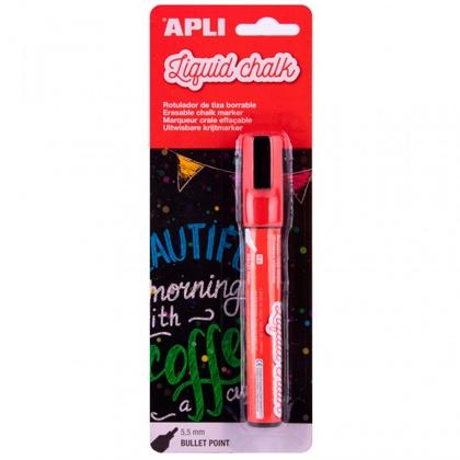 APLI - ROTULADOR TIZA LÍQUIDA PUNTA REDONDA 5,5MM ROJO (Ref.13957)