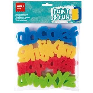 APLI - SELLOS PAINT&FUN ESPONJA ABC BOLSA DE 26 C/SURTIDOS (Ref.19412)