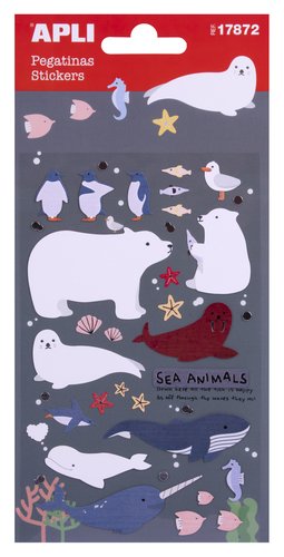 APLI - STICKERS BOLSA 1h ANIMALES MARINOS () (Ref.17872)
