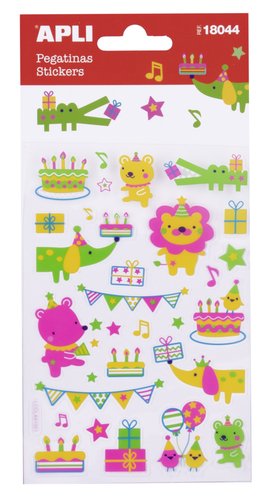APLI - STICKERS BOLSA 1h ANIMALES NEON () (Ref.18044)