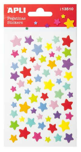 APLI - STICKERS BOLSA 1h ESTRELLAS COLOR () (Ref.13510)