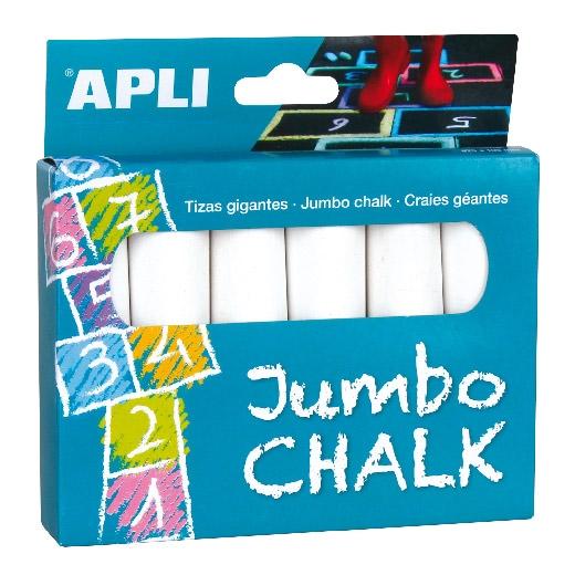 APLI - TIZAS JUMBO BLANCAS CAJA de 6 (Ref.14370)