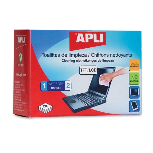 APLI - TOALLITAS LIMPIADORAS HUMEDAS B/20 (Ref.11325)
