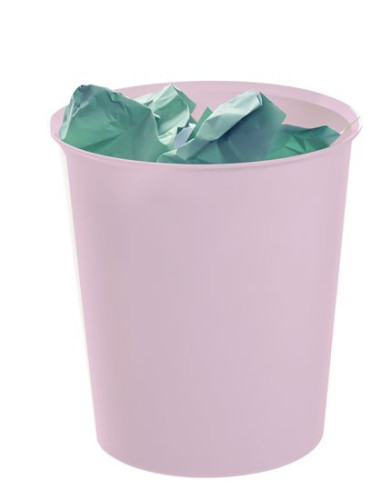 ARCHIVO 2000 - PAPELERA ECOGREEN 100% RECICLADO Y RECICLABLE ROSA PASTEL 18 LITROS 290X310 MM (Ref.2001 RS PS)